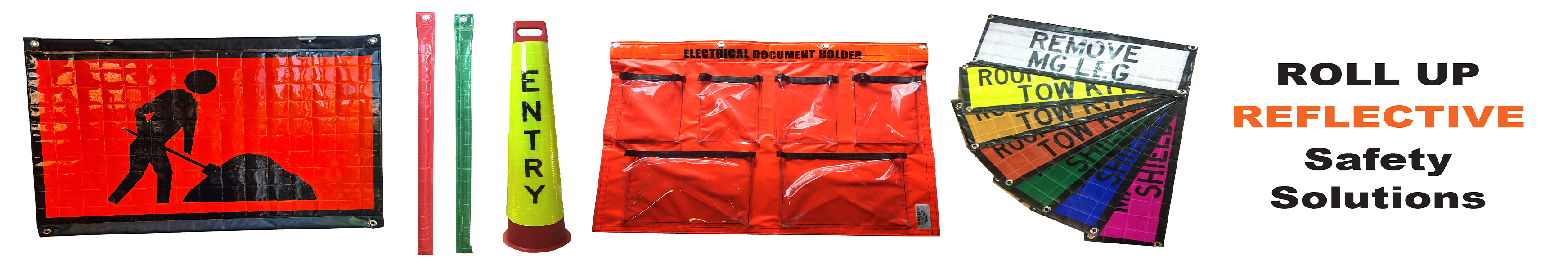 Roll up reflective safety solutions banner NIGHT